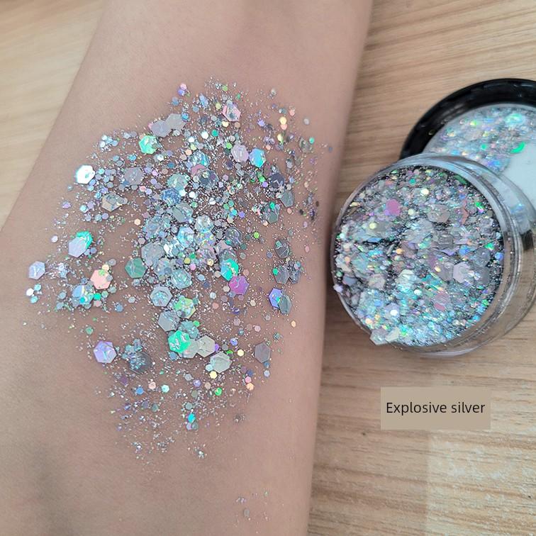 Stage Makeup, Eye Shadow, Glitter, Sequins, Stars, Glue-Free Face and Hair Makeup, Children's Day Cosmetics, Performance Makeup