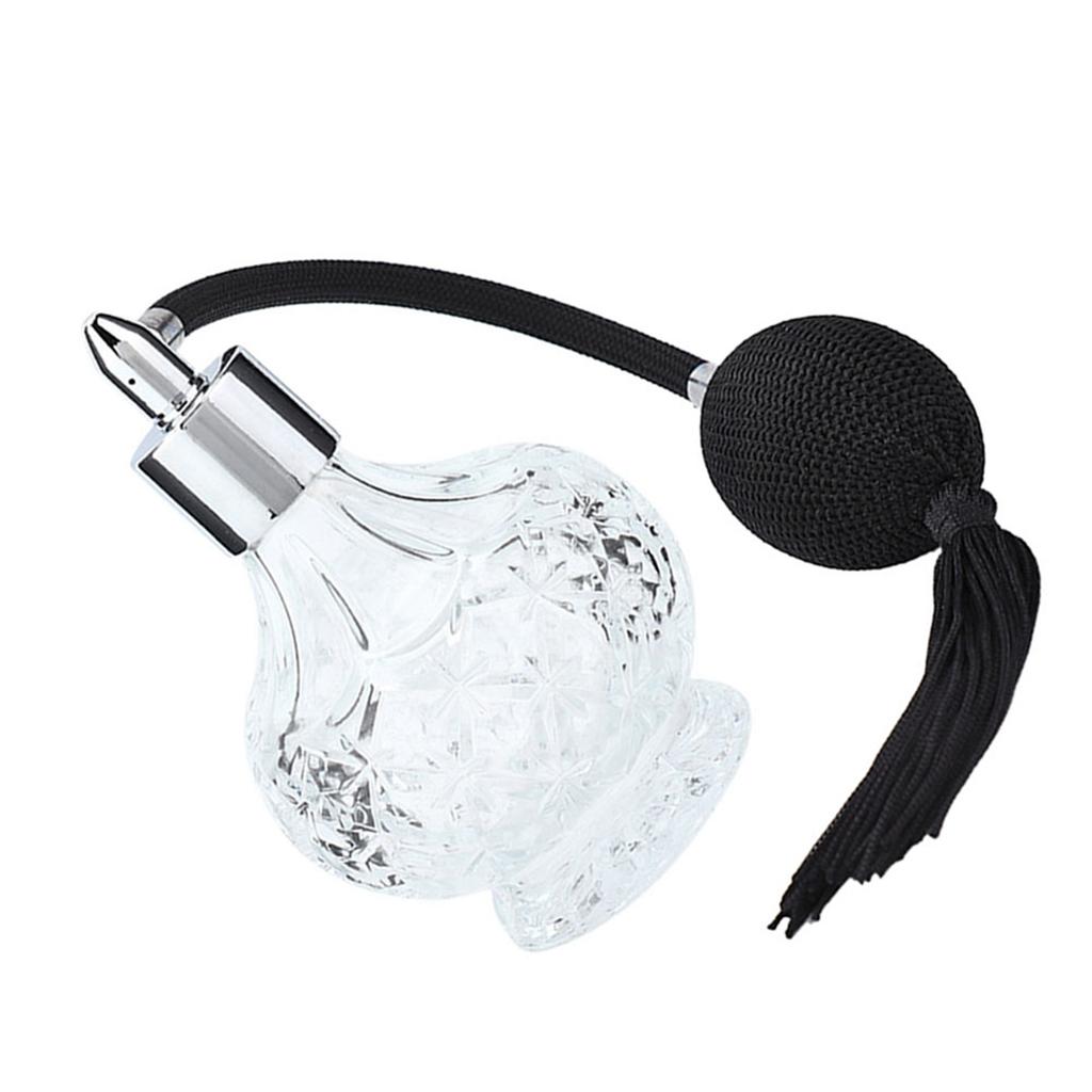 Retro Glass Perfume Bottle Refillable Tassel Empty Spray Bottle Atomizer 80ml
