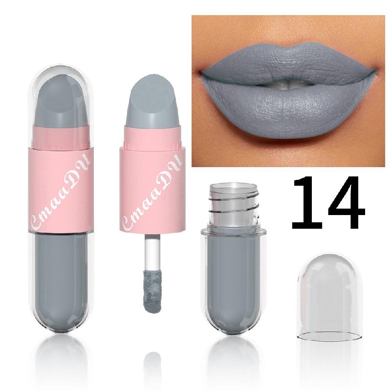 Double Head Matte Lipstick Lip Gloss Red Lipstick Waterproof Long Lasting For Halloween Masquerade COSPLAY Party Makeup Valentine's Day Gifts