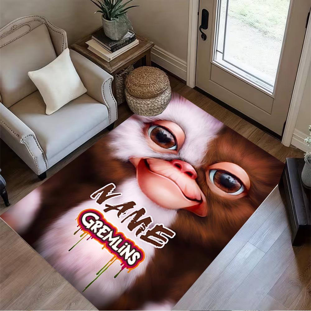 Gremlin's Name Artwork Customize Text Floor Mat Design for Entryway Kitchen Decorate room Dormitory Anti-slip Rug Anime Office Decor