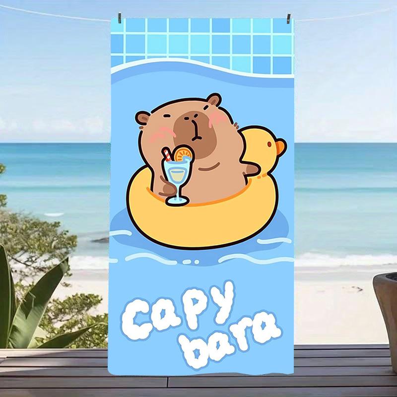 Cute Kawaii Capybara Microfiber Beach Towel Oversized Extra Large Sand Free Pool Towels Quick Dry Super Absorbent Swim Blanket