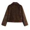 Button Embellished Brown Long Sleeved Jacket Women's Autumn Winter Collection