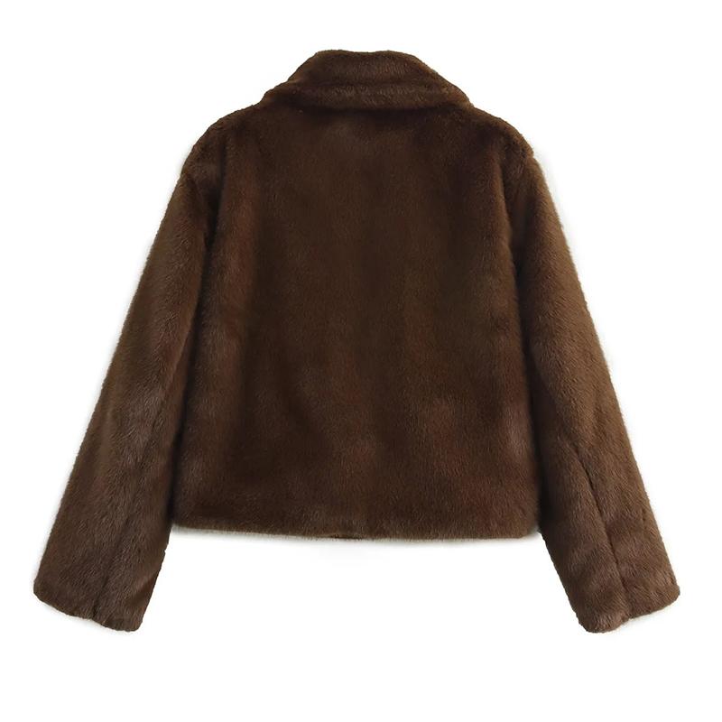 Button Embellished Brown Long Sleeved Jacket Women's Autumn Winter Collection