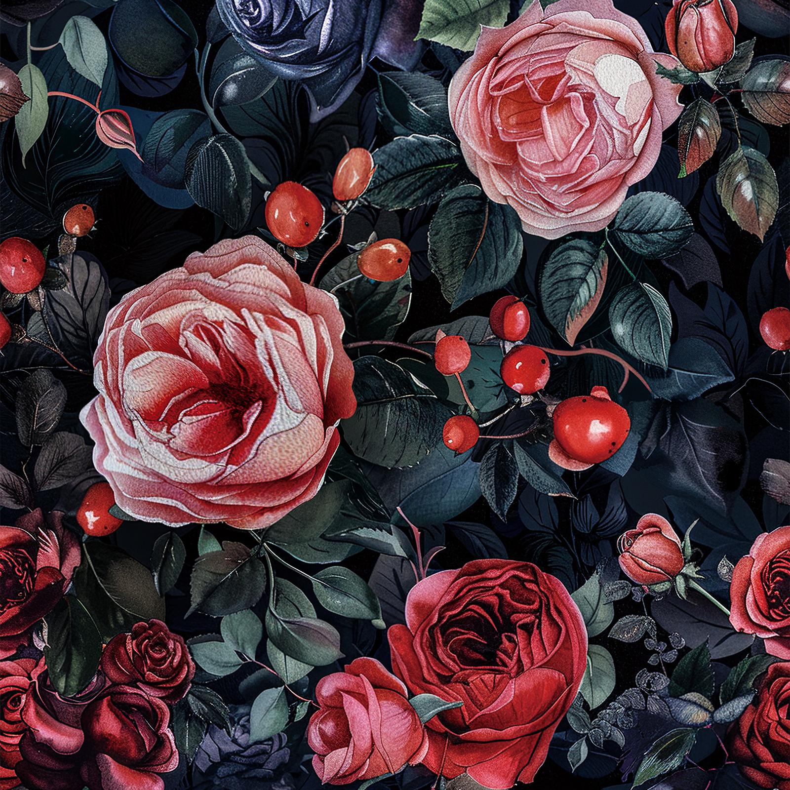 

Ретро Красные Цветочные Обои Самоклеящаяся Виниловая Водонепроницаемая Кухонная и Ванная Комната Настенный Декор Темные Цветочные Обои Наклейка на Шкаф 44cmx300cm