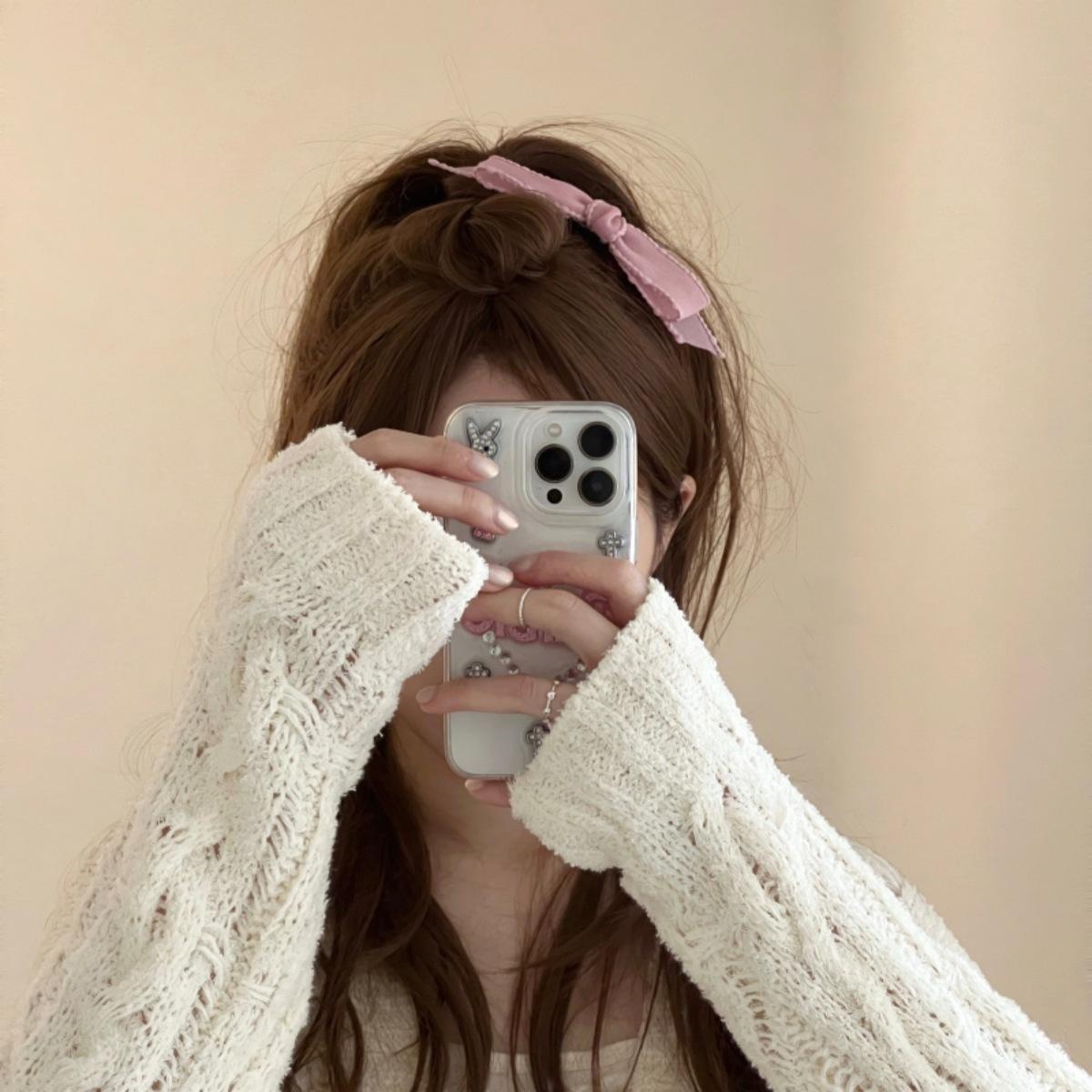 

The new love line s gentle/sweet bow bangs hairpin Korean blogger ins