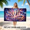 Barber Salon Theme Quick Dry Beach Towel Custom Name Text Print Large Sand Resistant Towel Beach Vacation