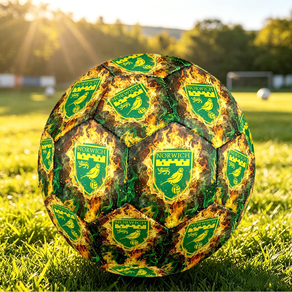 Norwich City FootballPrinted Size 5 Soccer Bball, Anti Slip Adult Match Football Souvenir for Football Fans