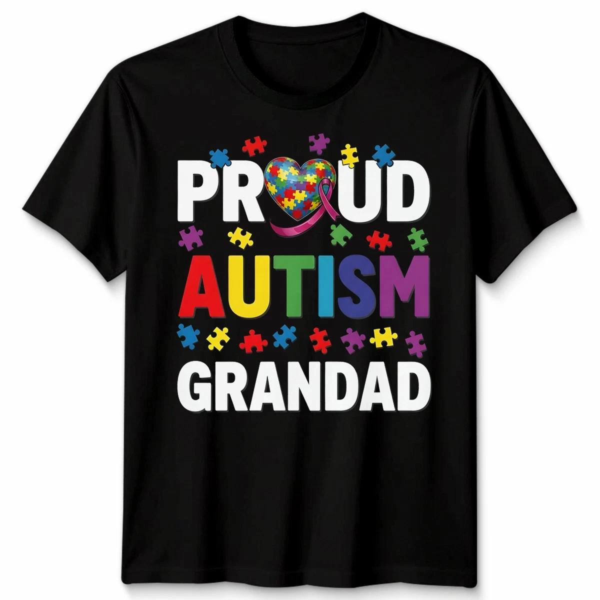 Proud Autism Grandad Matching Family Autism Awareness Day Unisex Tshirt 4XL