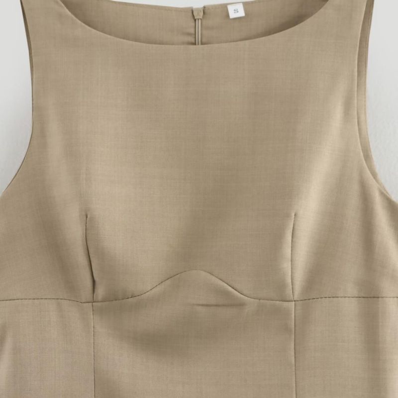 Kaslead New Arrival Women's Clothing Fashion Style Fashion Minimalist Bowknot Decoration Sleeveless Dress