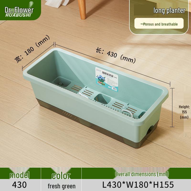 Rectangular Indoor/Outdoor Plastic Planter with Water Tray for Vegetables and Flowers