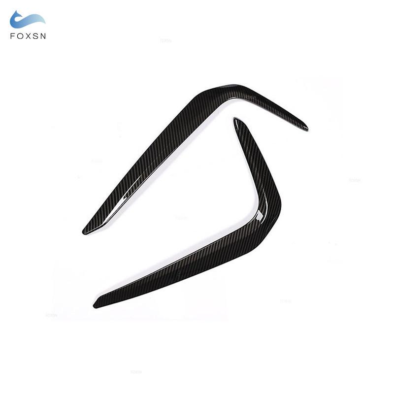 For BMW 5 Series G30 2018 -  Car Accessories Carbon Fiber Pattern Head Front Fog Lights Lamp Eyelid Cover Strips Trim