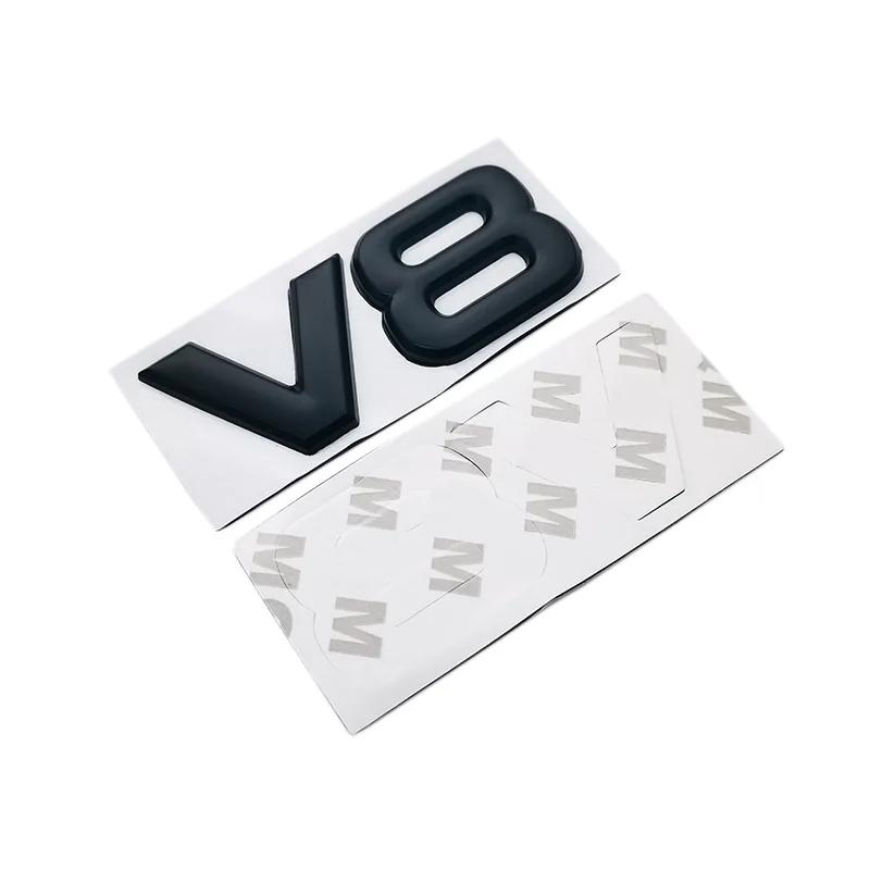 Metal Car Sticker V8 Rear Emblem Badge Decals Tail Trunk Sticker