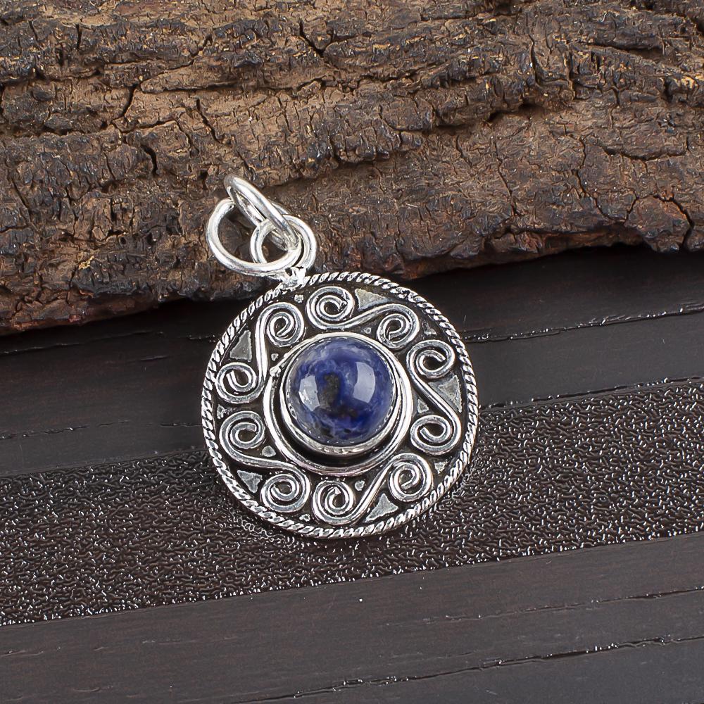 Sodalite Handmade Gemstone Pendant, 925 Solid Sterling Silver Pendant Antique Jewelry, Pendant For Engagement Gift