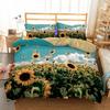 Sunflower Comforter Bedding Sets Bright-colored Yellow Flower Series Bedroom Sets Housse De Couette 220x240 Duvet Cover Set New