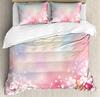Flower Bedding Set For Bedroom Bed Home Oriental Backdrop Sakura Blossom Japanese Cherry Duvet Cover Quilt Cover And Pillowcase