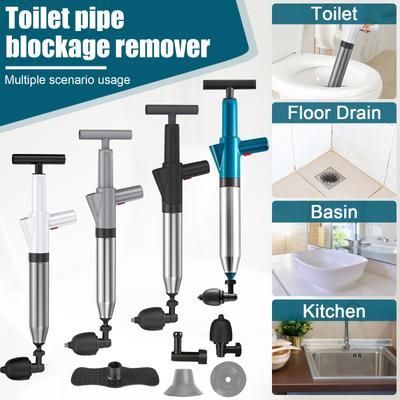 Toilettenstampfer, Hochdruckspray mit Echtzeit-Druckanzeige, Werkzeug zur Beseitigung von Verstopfungen, Gasstampfer aus Edelstahl, Toilettenstampfer für Badezimmer