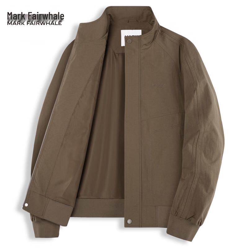 Mark Fairwhale Men's Stand Collar Fleece-Lined Windbreaker Jacket