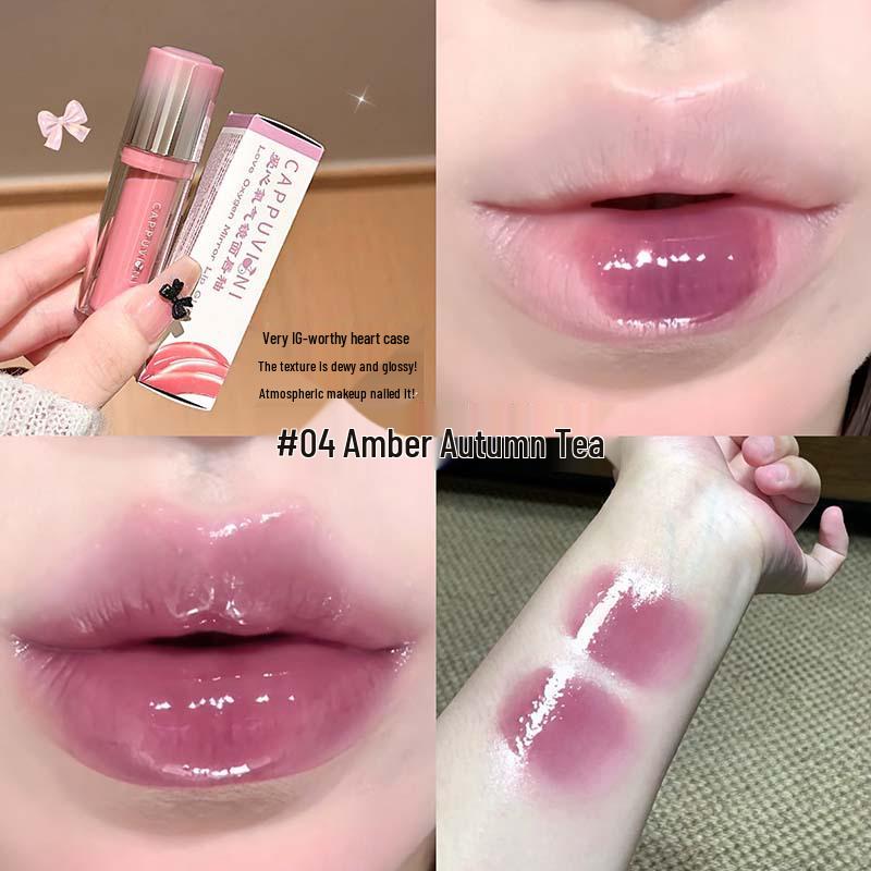 Love Heart Oxygen Mirror Lip Glaze: Lightweight, Translucent, Moisturizing, Radiant Lipstick.