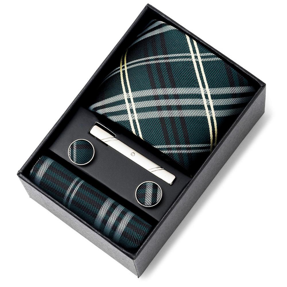 Men'S Tie Net Color Striped Jacquard Yarn Business Professional Tie Set Men'S Gift Box