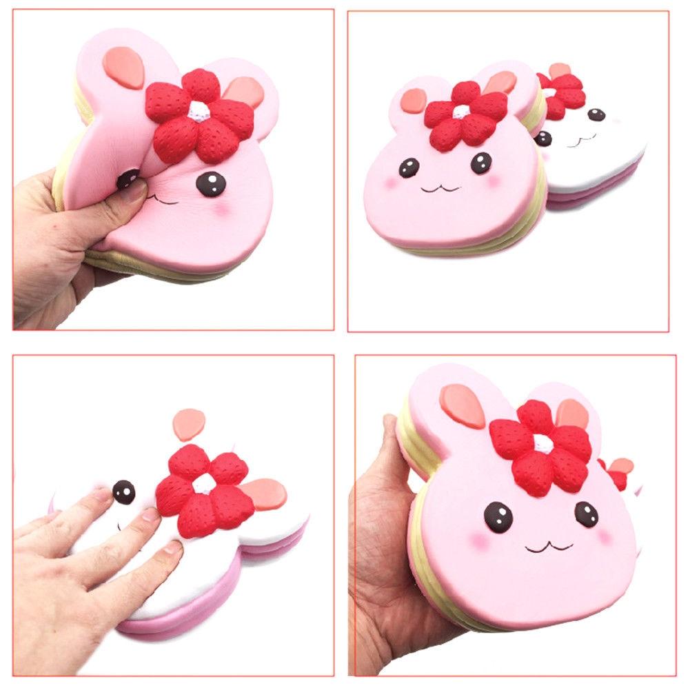 

Подушка-держатель для мобильного телефона в виде гигантского тоста Kawaii Jumbo Toast Squishy Rabbit Cake US Plug жёлтый