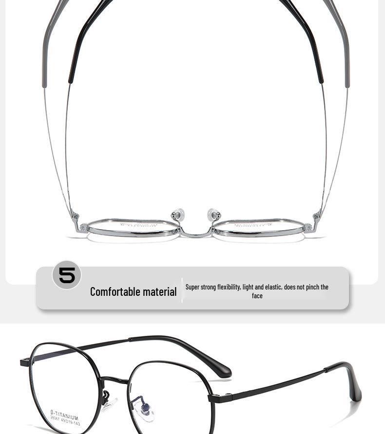 Stylish Retro Metal Glasses Frame: High-End Non-Magnetic Titanium Round Myopia Glasses for Men & Women