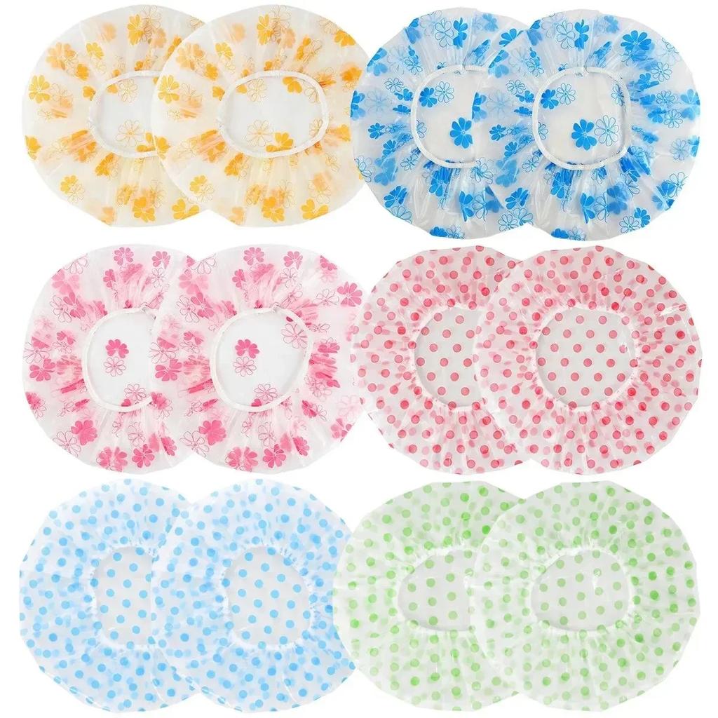 5pcs Shower Cap Waterproof Bathing Household Long Hair Shower Dry Hair Cap Kitchen Fume Prevention Sanitary Hat