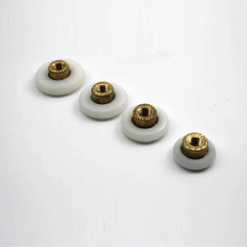 Diameter:18mm Shower Glass Sliding Door Hanging Wheels Copper Core Bathroom Sliding Door Pulley Bearing Nylon Wheel