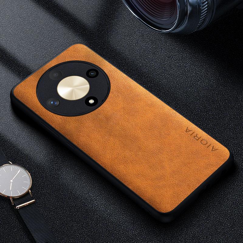 Prémiové luxusní kožené pouzdro na telefon pro Honor Magic6 Lite Pro X9b Funda Obchodní styl Jednobarevný kryt na telefon capa case