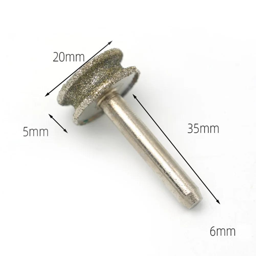 Rounded Edge Grinding Wheel for Jade Carving and For Glass Polishing Compatible with Electric Drill At 3600 RPM