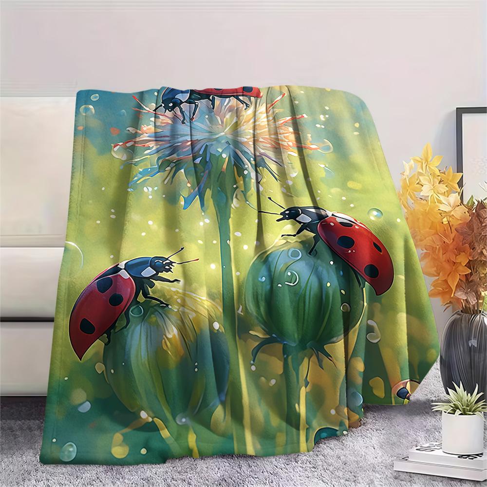 Insect Print Flannel Blanket, High quality Comfortable for All Seasons, Home Decor, Warmth and Comfort, Perfect for Christmas Gifts