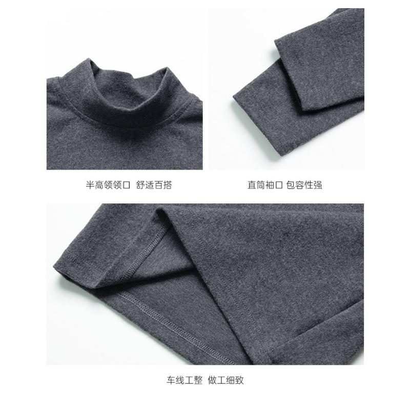 Kids Boys Solid Half Turtleneck Long Sleeve Warm Winter Inner Base Shirt