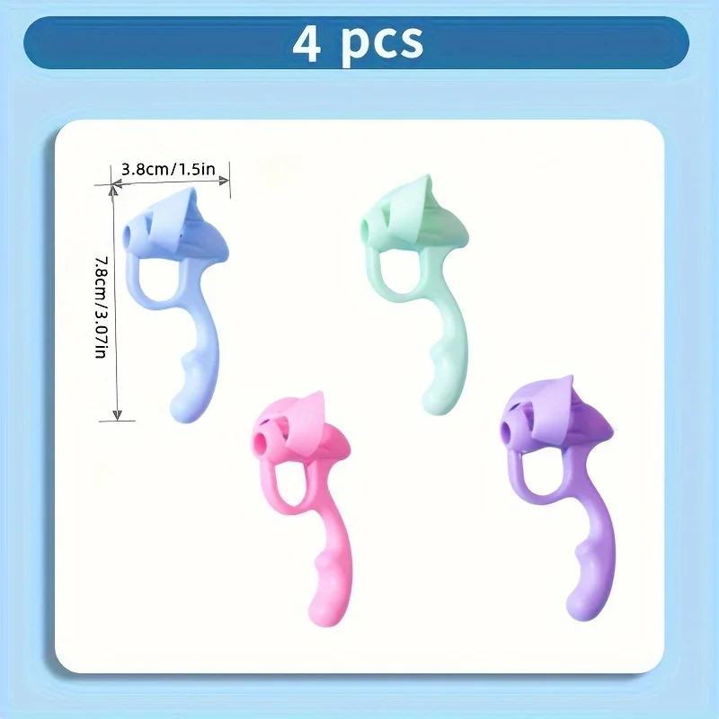 4pcs Grip Pen Corrector, Writing Posture Assistance Tool, Soft Rubber Grip Pen, Handwriting Assistance Correction Tool