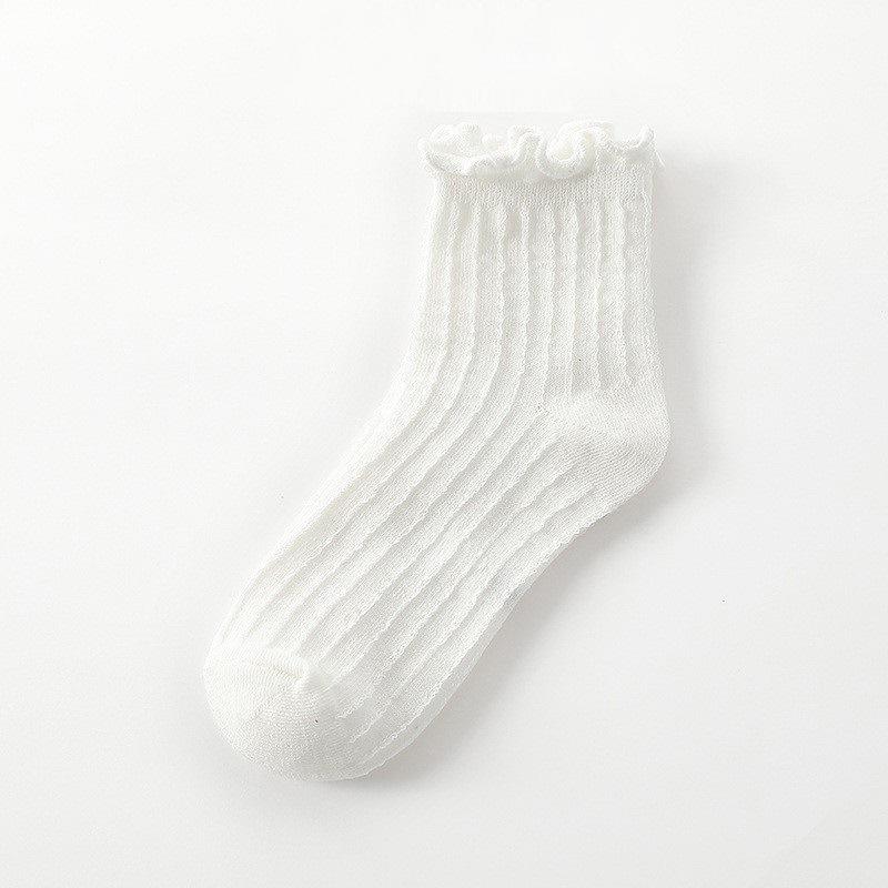 Summer Baby Lace Ruffle Socks Thin Mesh Breathable Short Sock Princess Girls Bow Dress Ankle Socks Kids Lolita White Black Sock