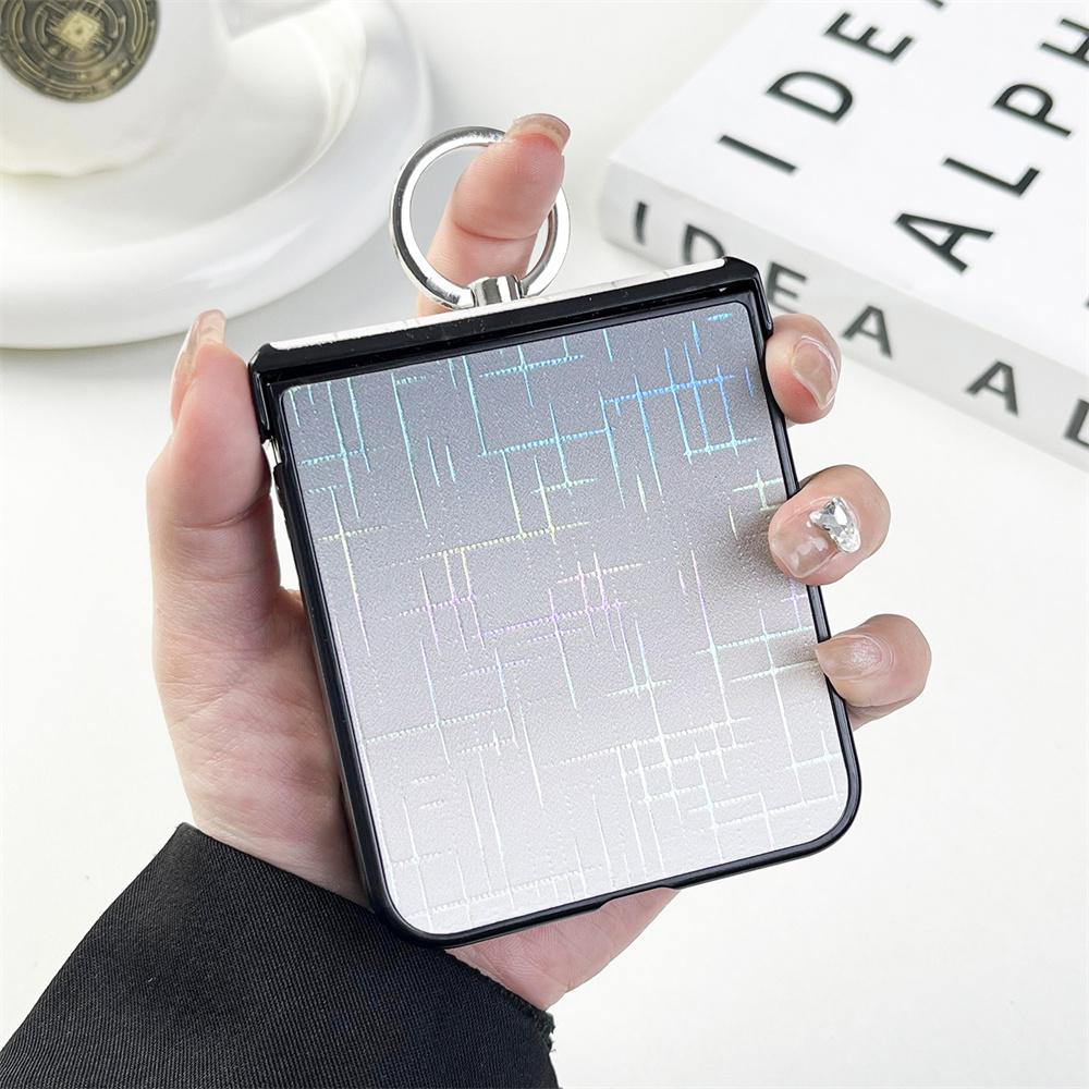 For Samsung Z Flip  7 Leather Case Ring Holder Gradient Laser Cover For Samsung Galaxy Z Flip 4 3 Z flip  6  Phone Case