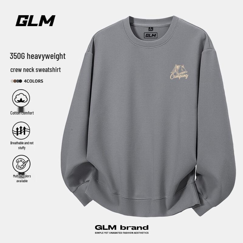 GLM Men's Round Neck Long Sleeve Casual Top