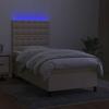 Maison Exclusive - Sommier à lattes de lit et matelas et LED Crème 80x200cm Tissu