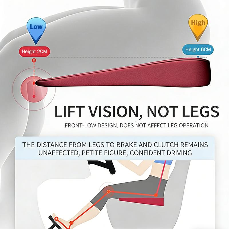 Cuscino per Seggiolino Auto Inclinato Rialzo Altezza Seduta Traspirante Tappetino Anti-Fart Rialzo Regolabile per Seggiolino Auto
