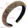 Mode Fait Main Perlé Femmes Bandeau Cheveux Cristal Diamant Baroque Épaissi Éponge Large Bord Fête Spectacle Bandeau Strass