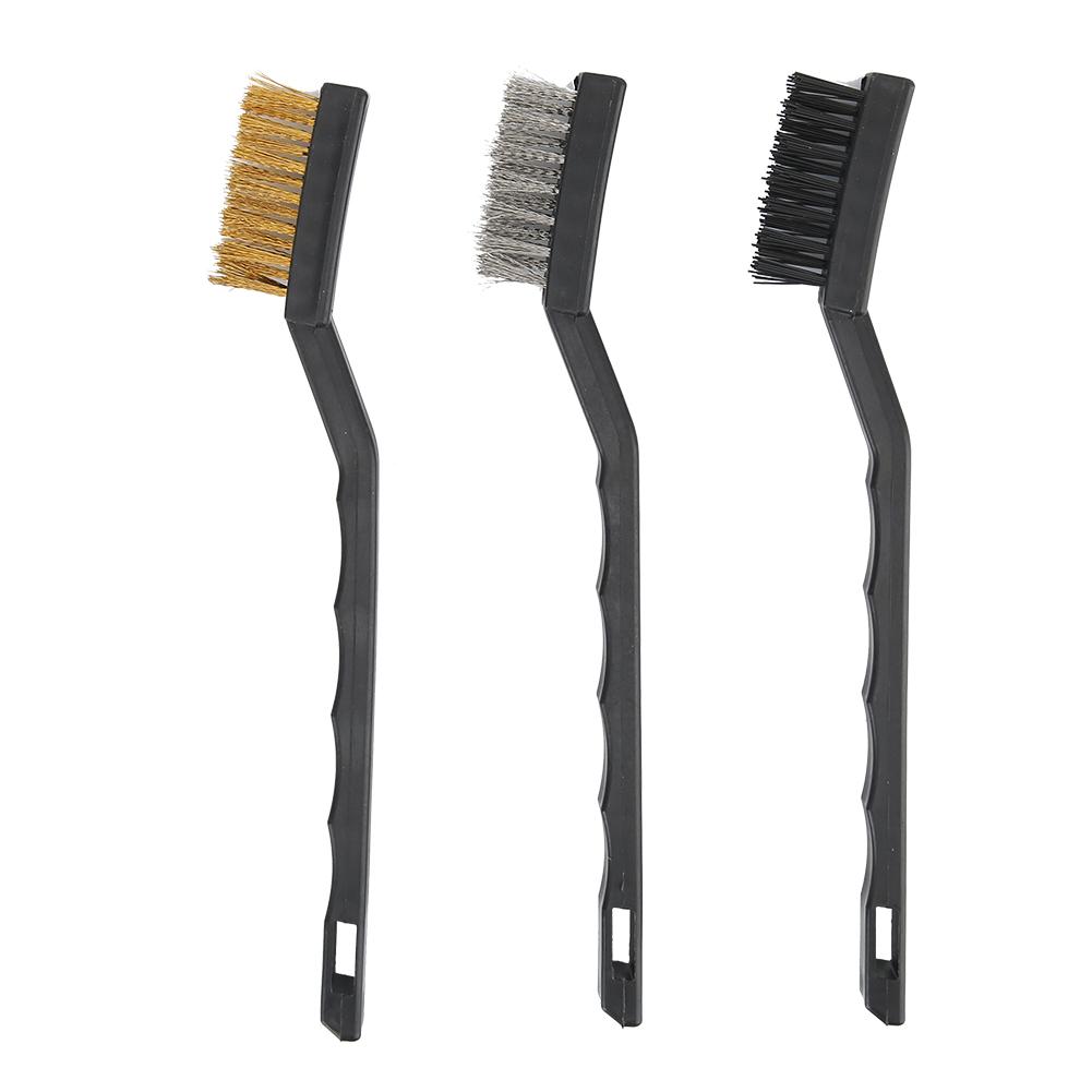 3 Pcs Cleaning Brush 3D Printer Dust Rust Cleaning Brass Steel Nylon Brush for Nozzle Hot Bed