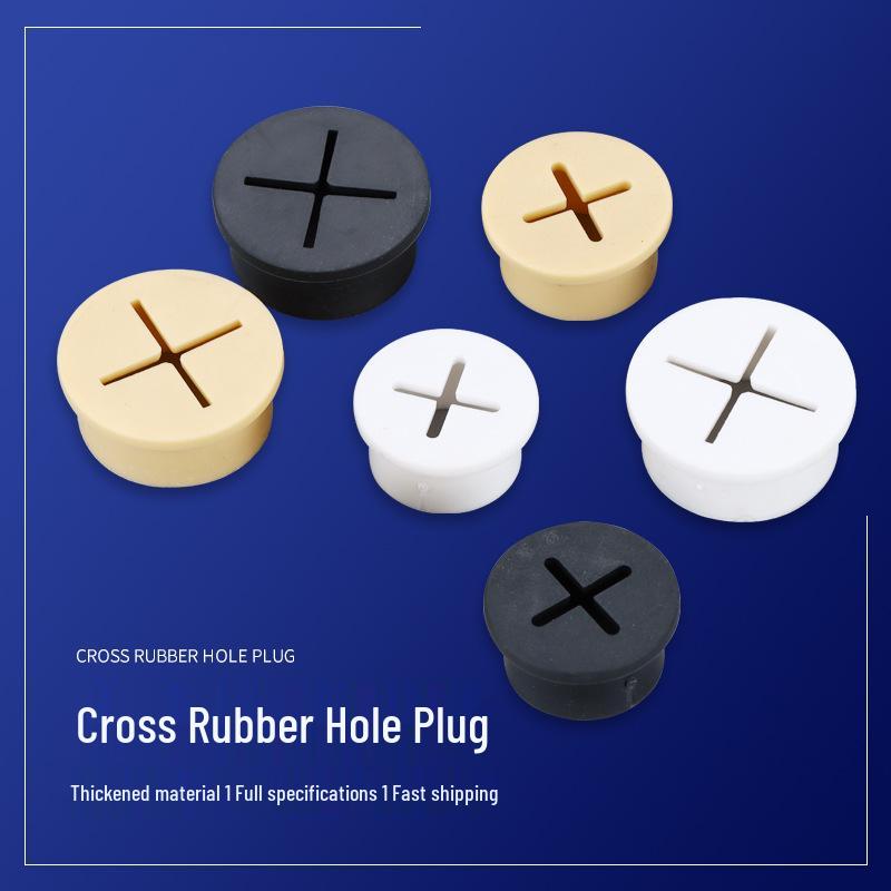 Dustproof Black Silicone Cross Rubber Plug and Phone Display Stand