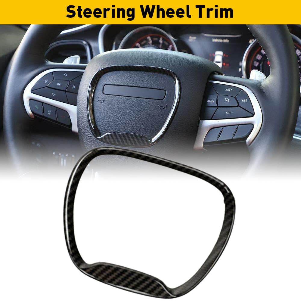 Car Steering Wheel Frame Trim Cover for Dodge Charger Challenger Durango 2015 2016 2017 2018 2019 2021 2022 Jeep Grand Cherokee