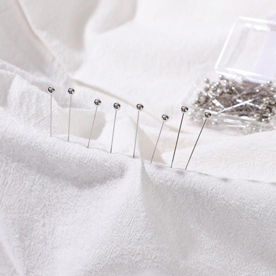 100Pcs/Box Colorful Round Top Hijab Pins with Storage Box One Tip Design Fixed Sewing