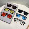 Non-polarized Vintage Punk Double Girder Large Square Frame Leisure Sunglasses Men Women Outdoor Travel Anti Strong Light Eyeglasses
