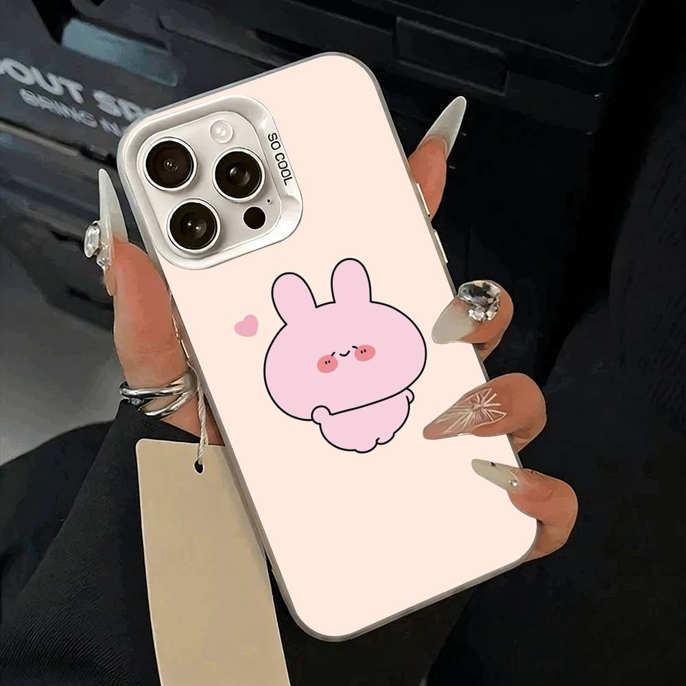 C-A-Cartoon -a-Asamimichan Phone Case For iPhone 11 12 13 14 15 16Pro Max Plus White Sliver Phone Cover