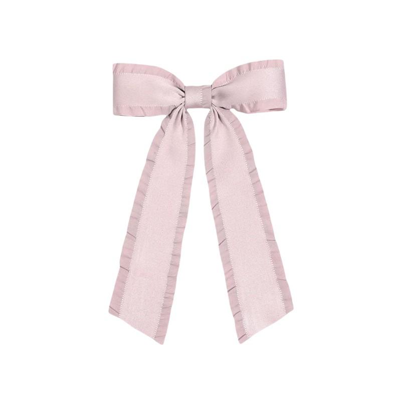 Fishtail Wood Ear Bow Ribbon Hair Clip: Versatile Women s Accessory розовый