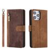 RFID Zipper Wallet Flip Leather Cards Solt Case for iPhone 14 15 16 Pro Max 13 12 11 SE 2025 X XS XR 8 7 Plus Stand Phone Cover