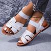 Fashion Women Sandals Comfortable Luxury Ladies Shoes Fashionable Open Toe Women Sandals Beach Shoes Round Toe Elastic Band Flat