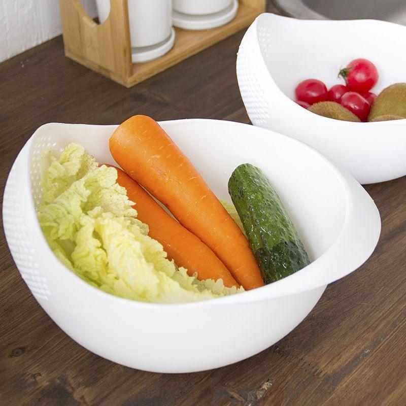 Fine Perforated Vegetable Basket Kitchen Rice Washing Basin Household Food Grade Plastic Drain Basket