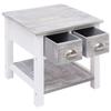 Side Table Gray 40 x 40 x 40 cm Paulownia Wood