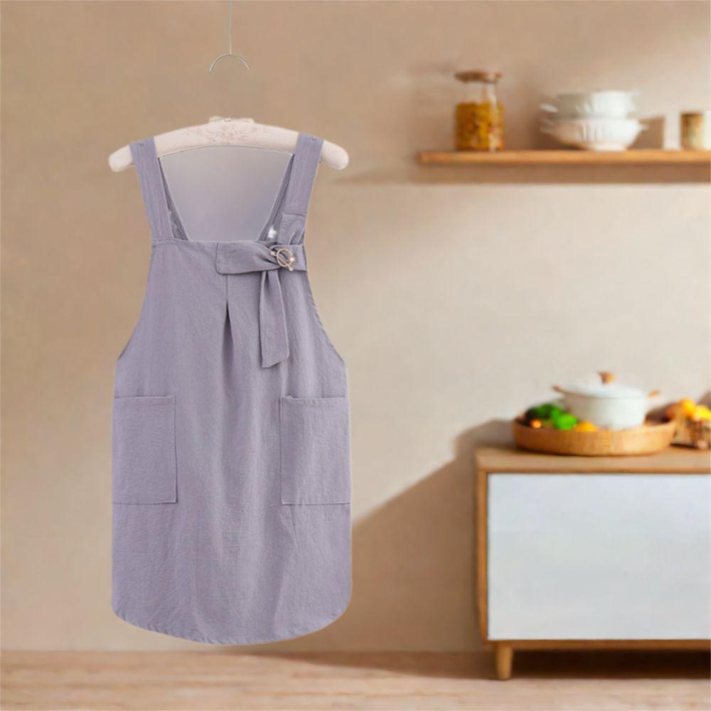 Cotton Kitchen Apron Cross Straps Korean Work Clothes Stylish Home Cooking Apron  Women